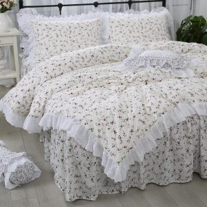 Luxury bedding set princess lace embroidered, king size
