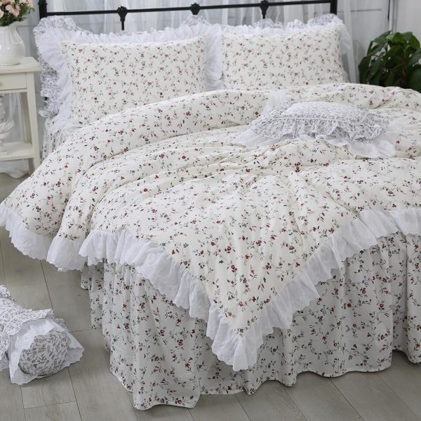 Luxury bedding set princess lace embroidered, king size