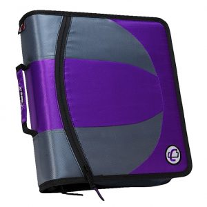 Case-it Dual Ring Zipper Binder, D-Ring, 1-1/2 Inches, Purple