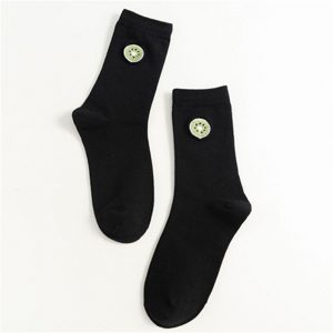 Girls Embroidery Cute Cartoon Fruit Avocado Banana Cherry Peach Kiwi Pineapple Socks