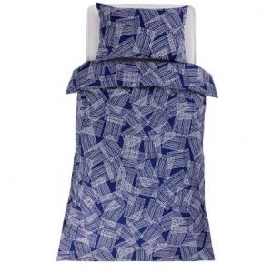 Home Navy Grid Print Bedding Set – Single