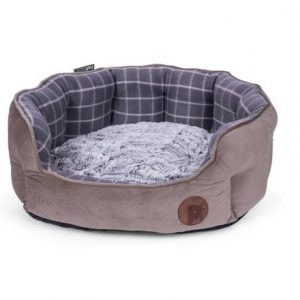 Petface Grey Check Dog Bed – Large