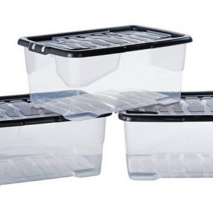 Home Curve 42 Litre Set of 3 Lidded Plastic Boxes