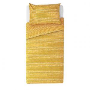 Dash Print Mustard Color Single Bedding Set