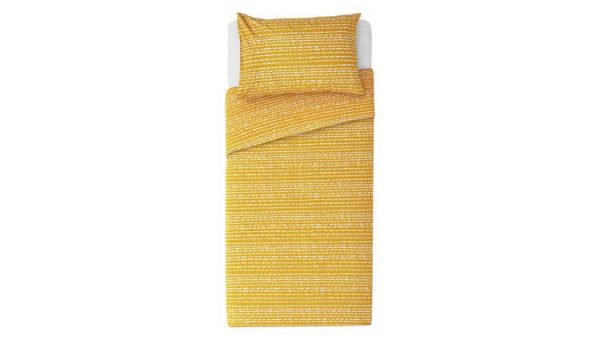 Dash Print Mustard Color Single Bedding Set