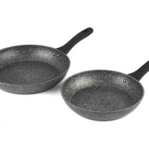 Salter Megastone 2 Pc Silver Coated Aluminium Frying Pan Set