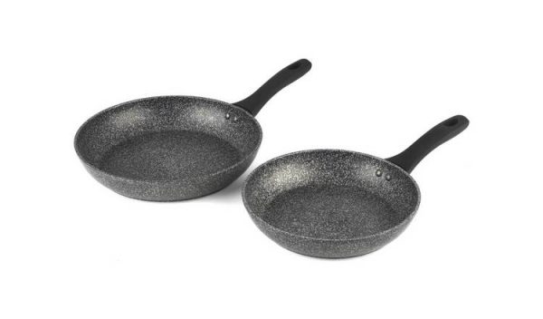 Salter Megastone 2 Pc Silver Coated Aluminium Frying Pan Set