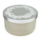 Home Ribbed Glass Candle – Frosted Cedar