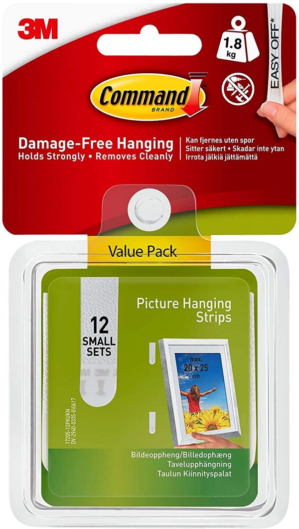 Command 17205-12PK Small Picture Hanging Strips Value Pack