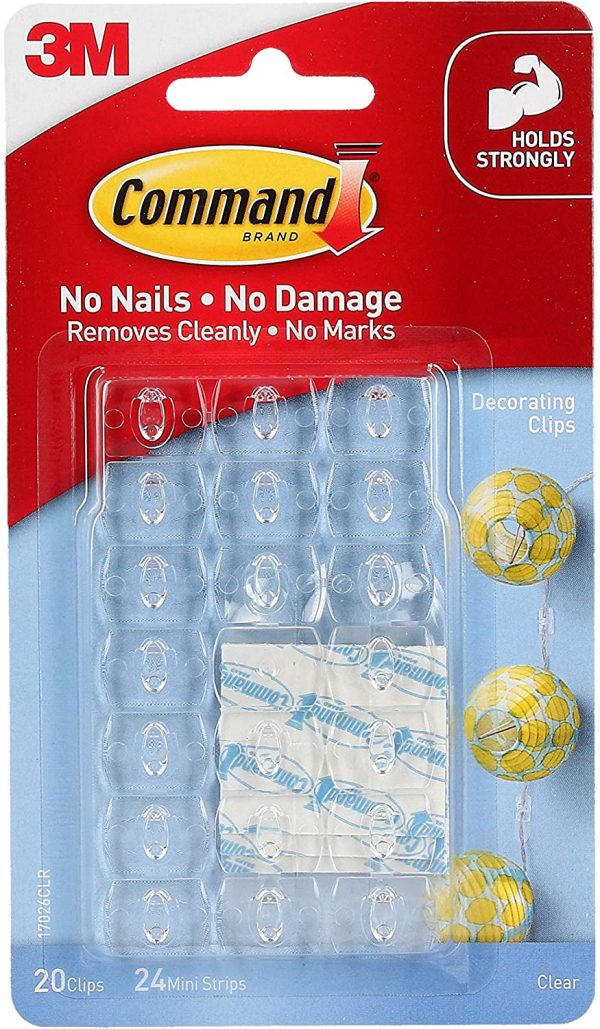 Command 17026CLR Decoration Clips for Christmas and Fairy Light - Clear