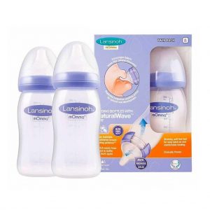 2 Pieces BPA Free 240 ml Lansinoh Natural Wave Baby Bottle Newborn, Maternity, Infant, Nursing, Milk Water Feeding, Pacifiers