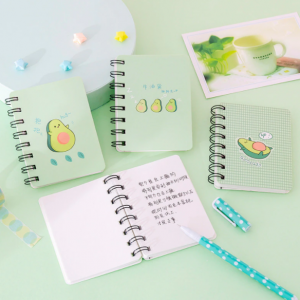 A7 Adorable Cute Avocado Notebook Rollover Mini Portable Coil Notepad Diary Book Exercise Book School Office Supply