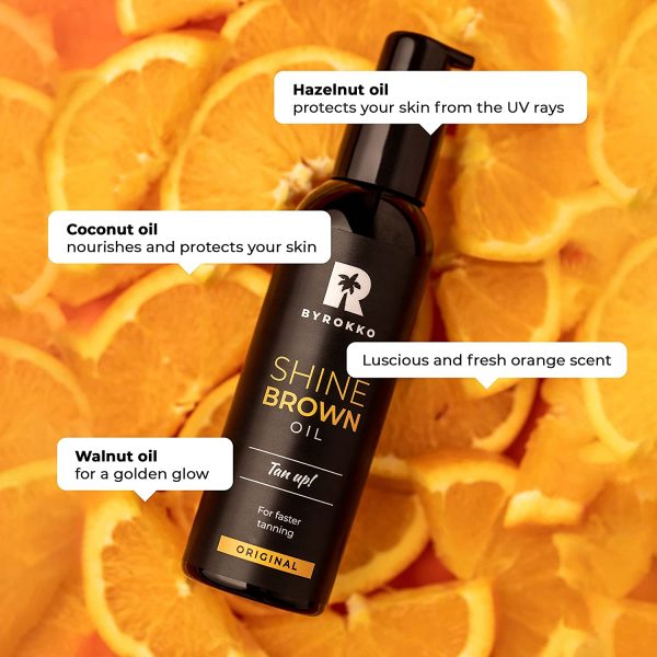 Byrokko Shine Brown FAST tanning accelerator oil for Sunbed & Outdoors
